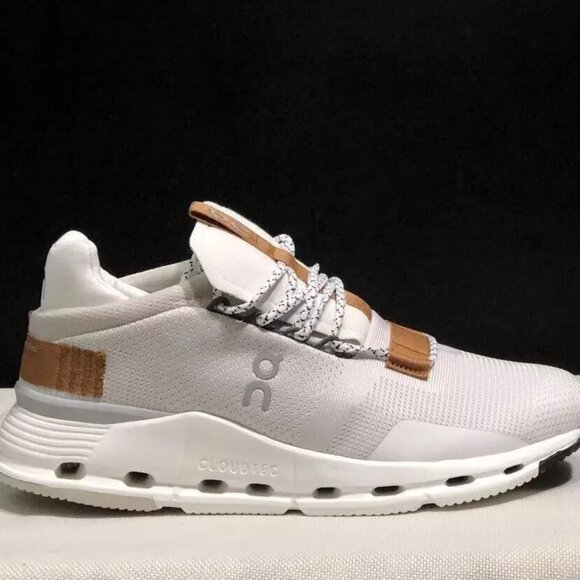 On Cloud Cloudnova Running Shoes White Pearl Brown - Picture 3 of 6